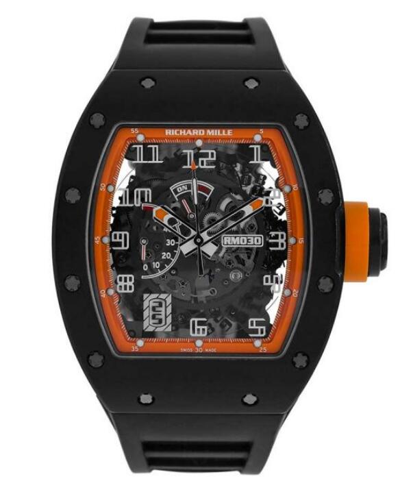 fake Richard Mille RM030 Americas Limited Edition Orange Black Carbon watches for sale